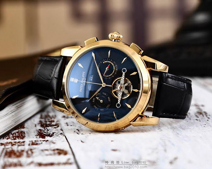 百達翡麗PATEK PHILPPE 全自動機械機芯 316精鋼表殼 進口小牛皮錶帶 男士腕表  wssb3779